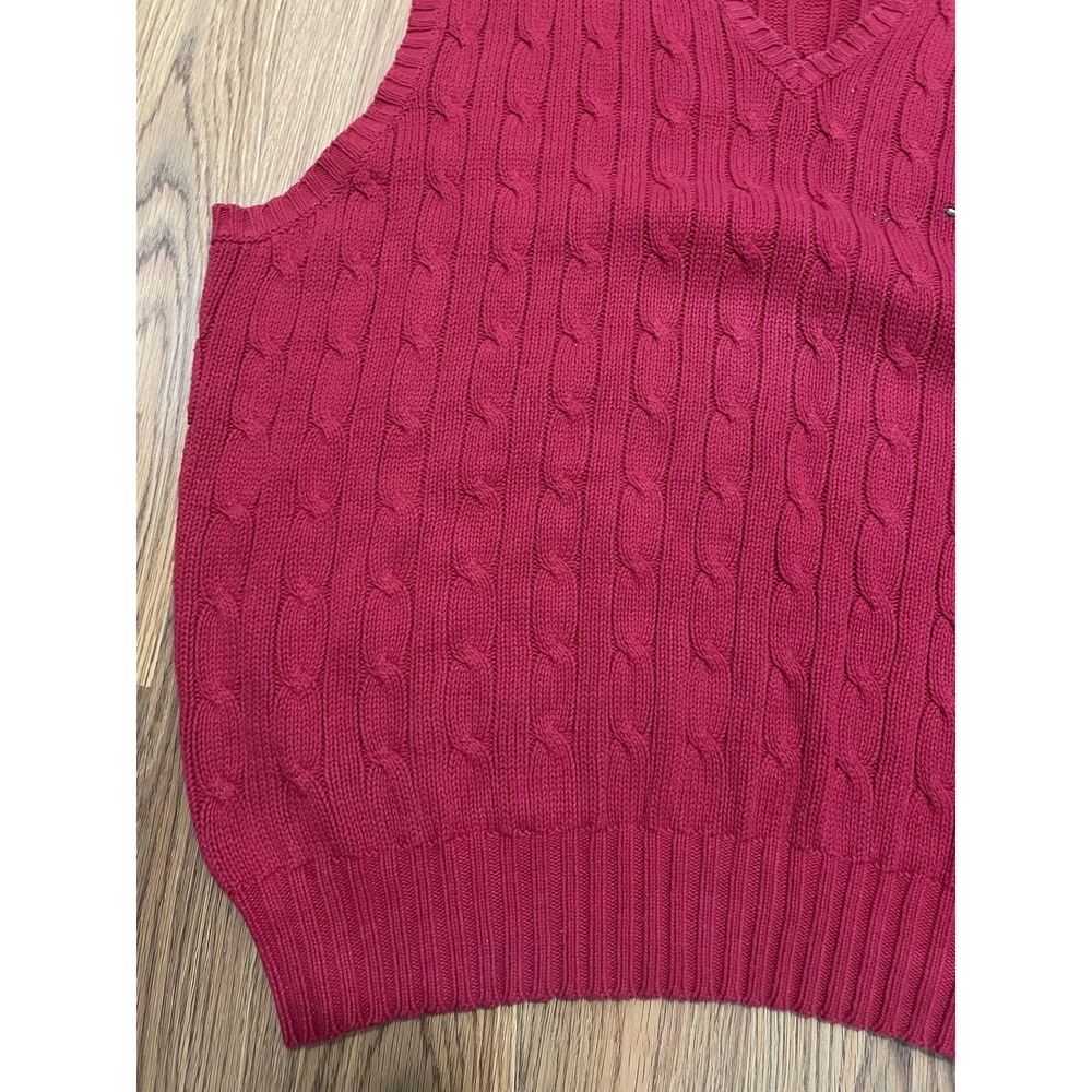 Polo Ralph Lauren Sweater Vest Mens XL Cable Knit Golf Crest V Neck - Picture 8 of 11